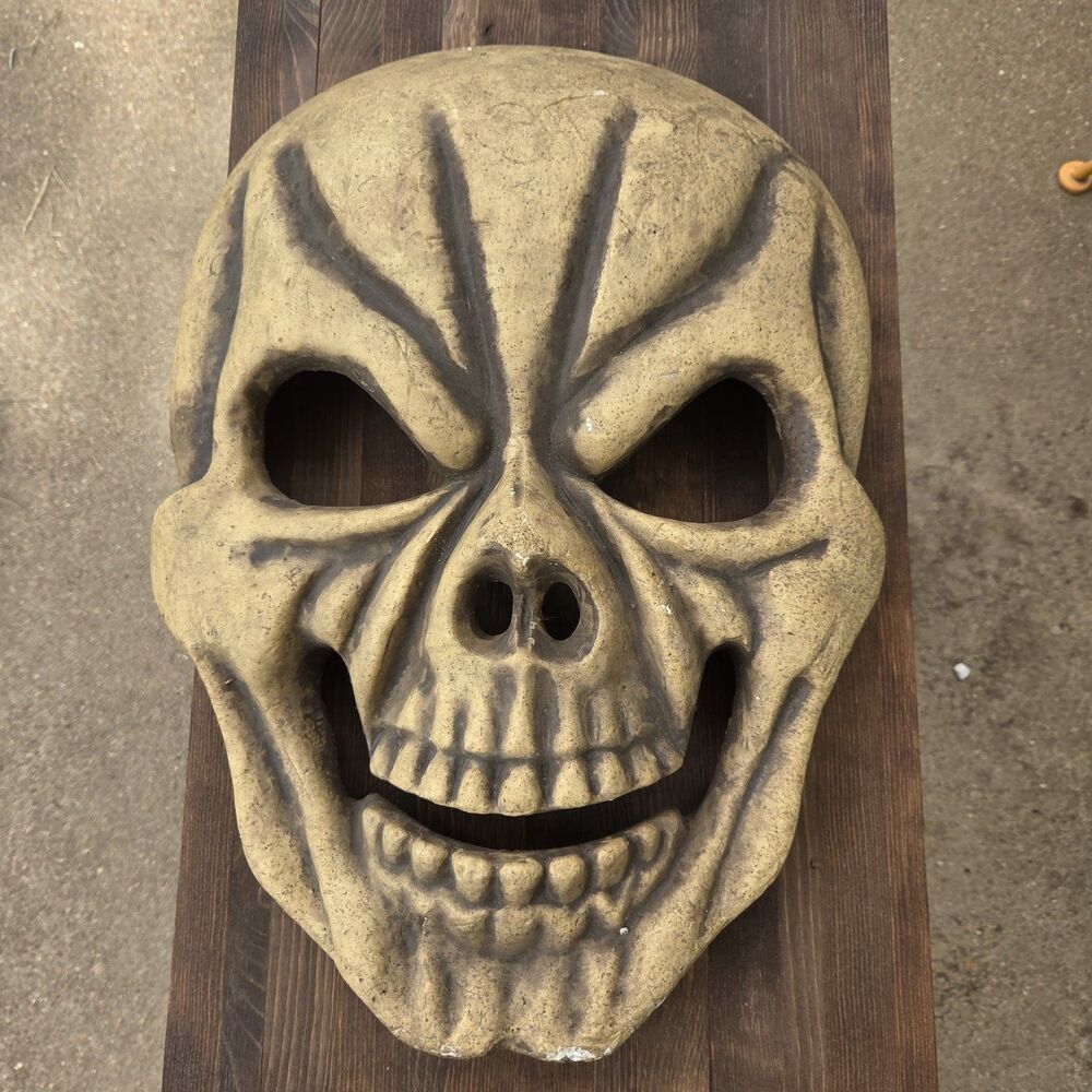 Large Foam Skull Face Wall Hanging 19.5" Creepy Halloween Skeleton Decor
